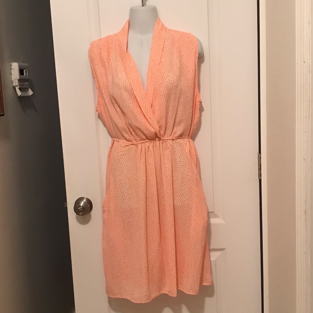 Bar III size XL peach/white dress with pockets